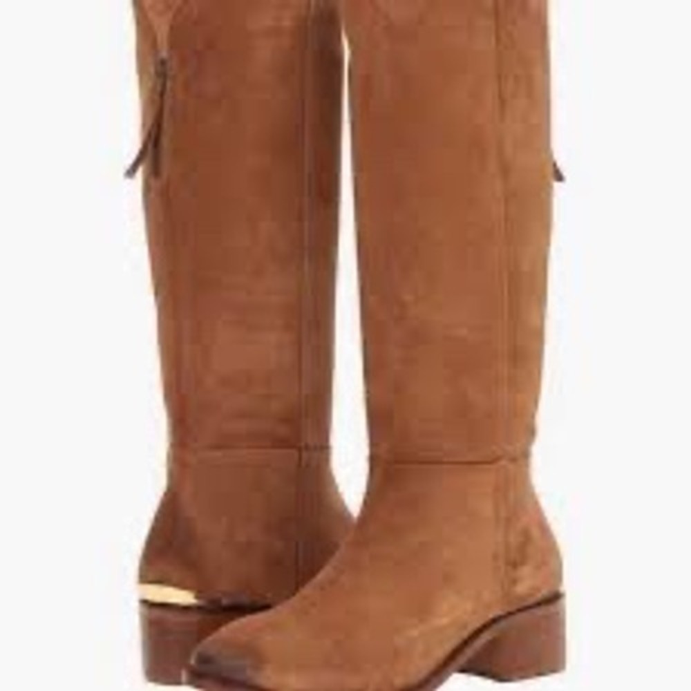 Naughty Monkey Iysandra Brown Suede Leather Tall Western Boots Tassel 7.5